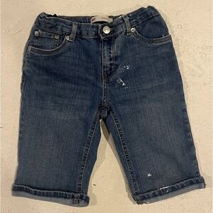 Girls Levi's Bermuda Jeans Shorts Size 10 Reg Adjustable‎ Waist Blue Denim